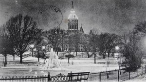 Winter Scene Connecticut State Capitol & Bushnell Park (image courtesy Connecticut State Library RG 800)